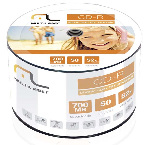 Mídia CD-R Velocidade 52x 50un Shrink 700MB Multi - CD051 CD051