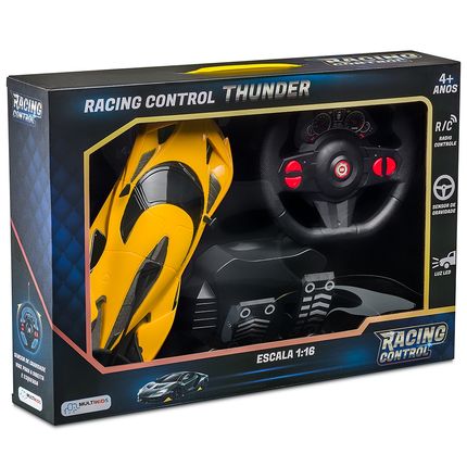 Carrinho Racing Control Thunder Amarelo Multikids - BR1645OUT [Reembalado] BR1645OUT