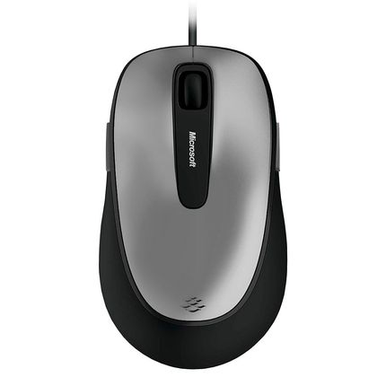 Mouse Microsoft Gamer c/ Fio Comfort Bluetrack 5 Botões Usb Preto/Cinza - 4FD00025 4FD00025