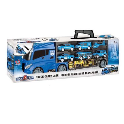 Express Wheels Caminhão Maleta Com Carrinhos Polícia Azul Multikids -  BR1842 BR1842