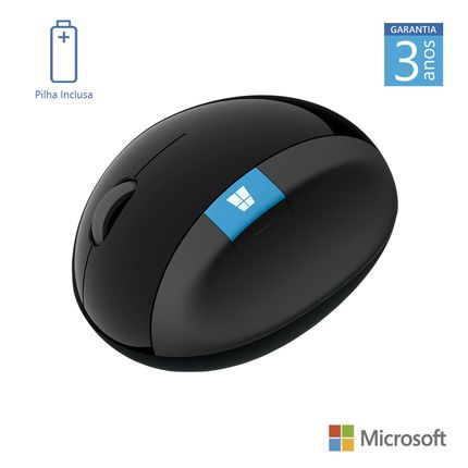 Mouse Ergonomic Sem Fio Usb Preto Microsoft - L6V00009 L6V00009