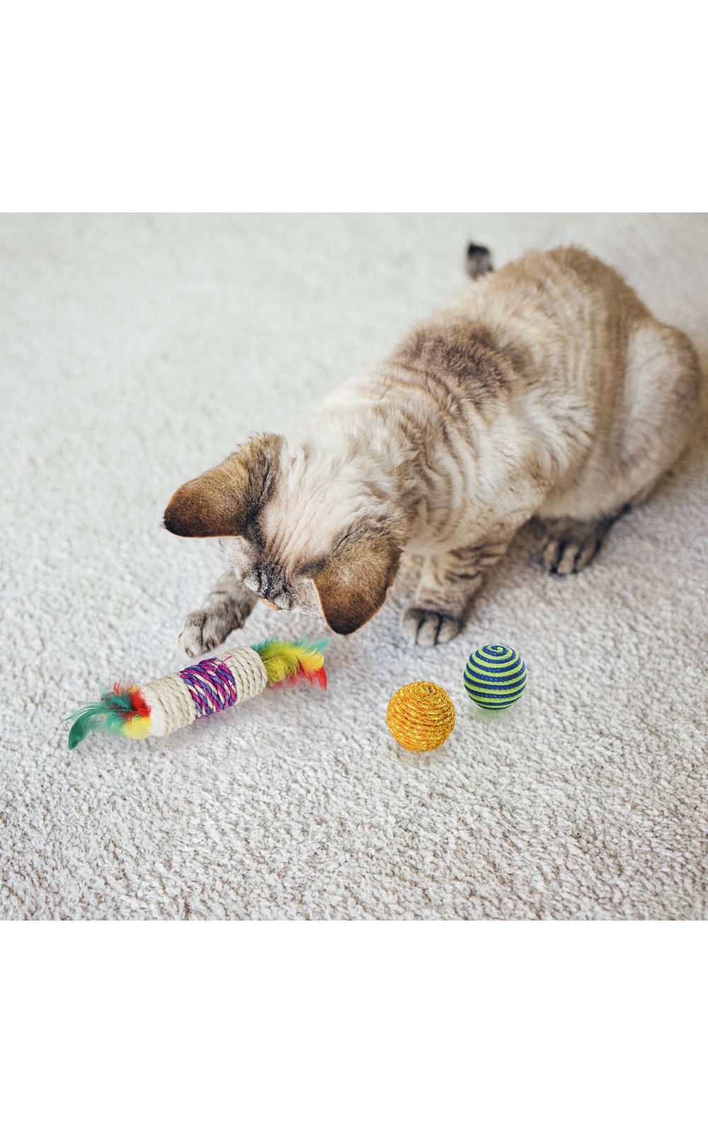 Foto 4 - Brinquedo para Gatos - Conjunto 3 Bolinhas Mimo - PP120