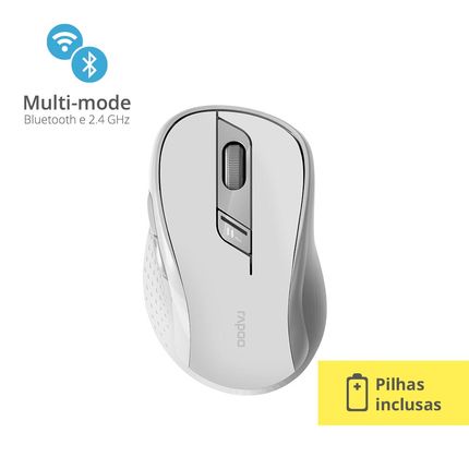 Mouse Rapoo Bluetooth + 2.4 ghz White s/ Fio Pilha Inclusa - RA014 RA014