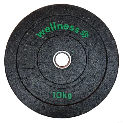 Anilha Olímpica Borracha Verde New Bumper Plate 10kg Wellness - WK007 WK007