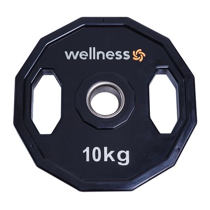 Anilha Olímpica Poliuretano 12 Faces de 10 KG Wellness - WK016 WK016