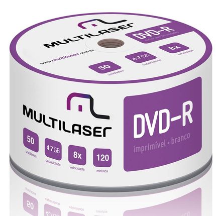 Mídia Multilaser Dvd-R Printable 16X 4,7 Gb - DV052OUT [Reembalado] DV052OUT