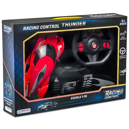 Carrinho Racing Control Thunder Vermelho Multikids - BR1644 BR1644
