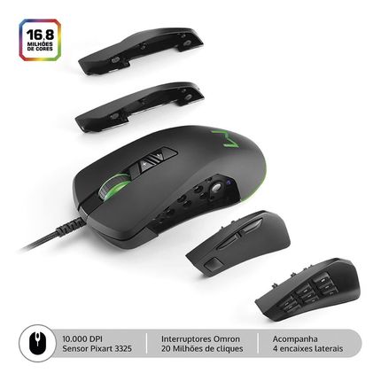 Mouse Gamer Warrior Moray RGB 10000DPI Personalizável - MO278 MO278