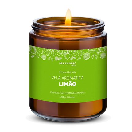 Vela Aromática de Limão - 200g - Multi Saúde - HC524 HC524