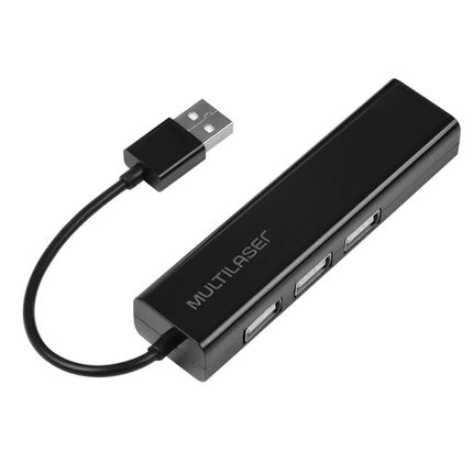 Conversor Ac, Hub Usb 2,0 3 Portas + Rj45 Fêmea Preto Multi - AC304OUT [Reembalado] AC304OUT