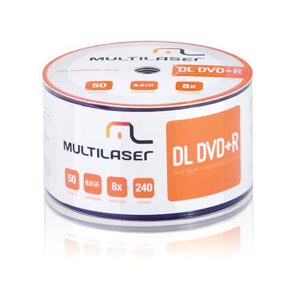 Mídia DVD-R Dual Layer 8,5GB Com 50 Un Multilaser - DV047OUT [Reembalado] DV047OUT