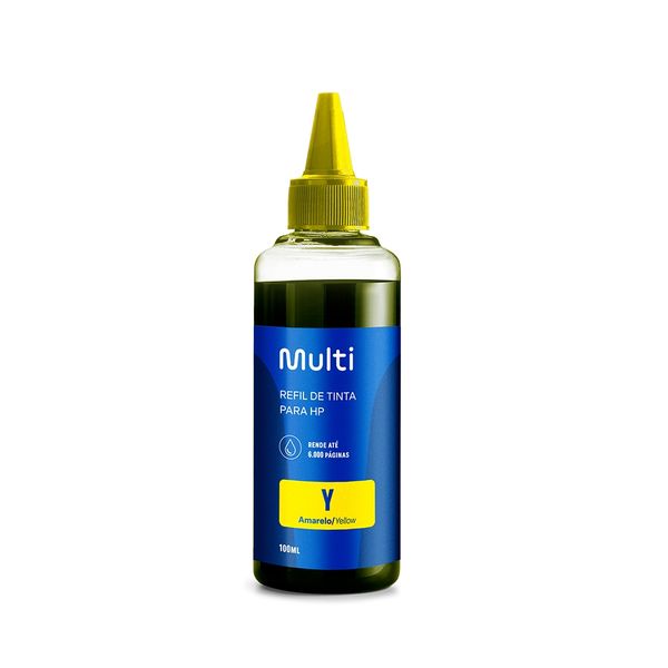 Refil de Tinta Amarelo 100ml Compativel Com Impressoras HP - RF004OUT [Reembalado] RF004OUT