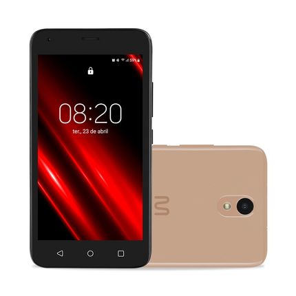 Smartphone Multi E Pro 4G 32GB Wi-Fi 5 pol. Dual Chip Câmera 5MP + 5MP Android 11 (Go edition) Dourado - P9151 P9151