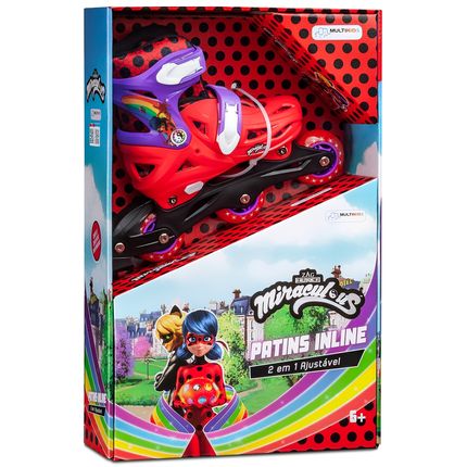 Patins Inline 2 em 1 Tam 31-34 Miraculous Ladybug Multikids - BR1628OUT [Reembalado] BR1628OUT