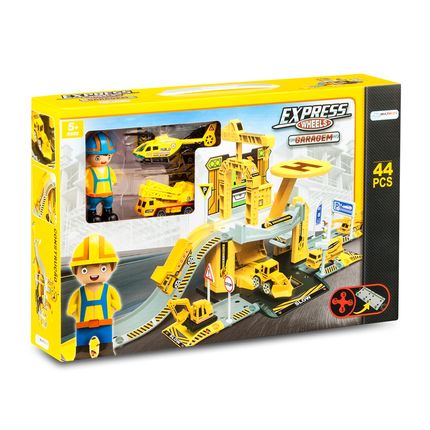 Garagem de Carrinhos Construção Express Wheels 44 Peças Mutikids - BR1239 BR1239