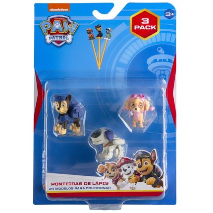 Patrulha Canina Ponteira de Lápis Blister com 3 Unidades - BR1696 BR1696