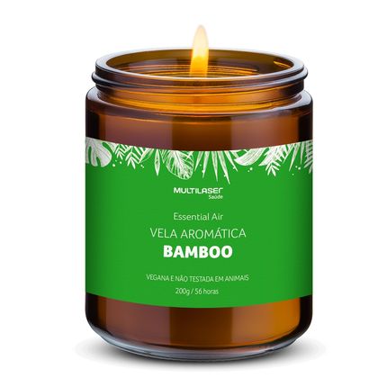 Vela Aromática de Bamboo - 200g - Multi Saúde - HC521 HC521