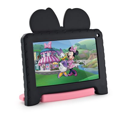 Tablet Infantil Minnie Controle Parental 32GB + Tela 7 pol + Case + Android 11 Quad Core - Preto - Multi - NB368OUT [Reembalado] NB368OUT