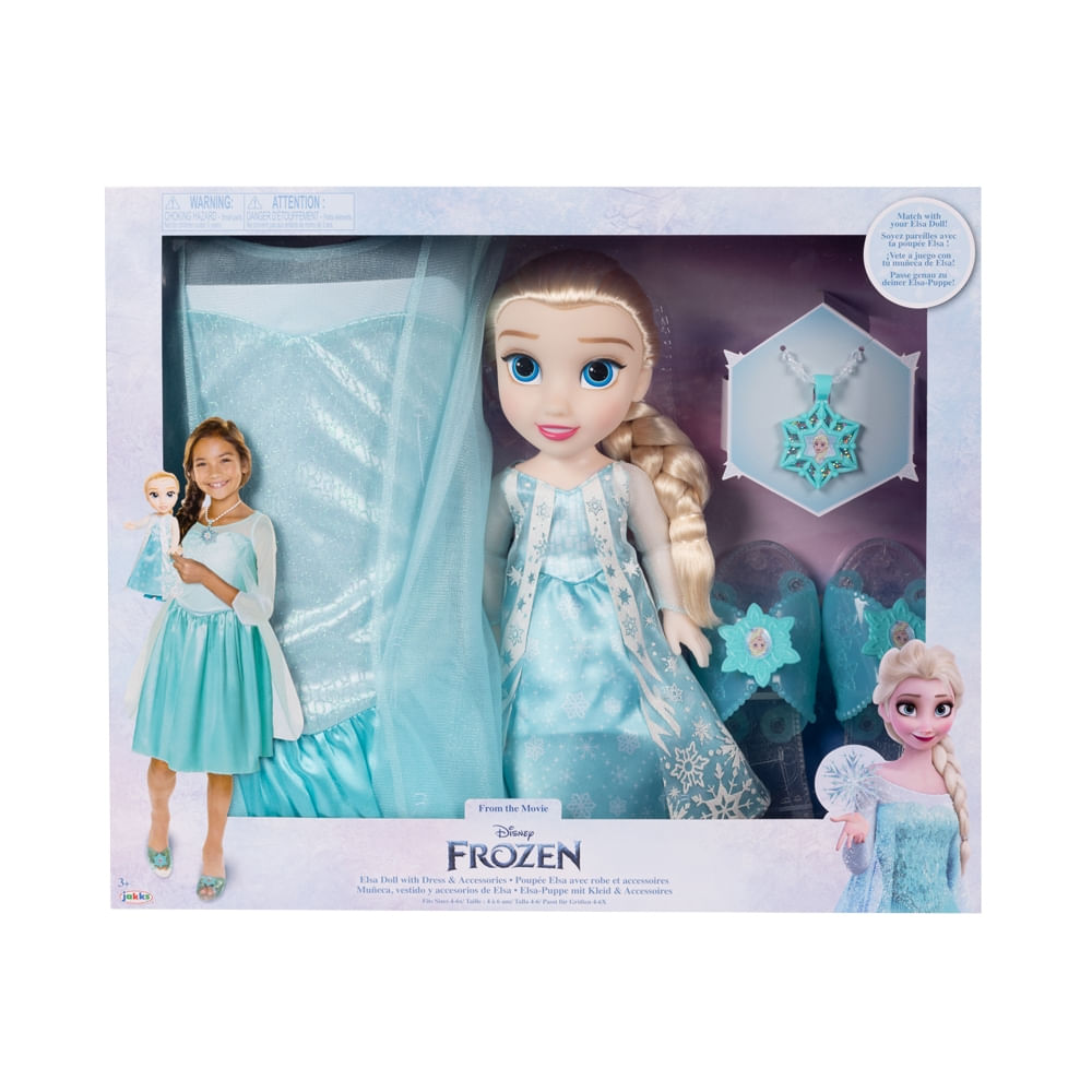 Boneca Disney Frozen Elsa Kit Com Fantasia Sapatos e Acessórios Tam. Único Multikids - BR2330OUT [Reembalado]