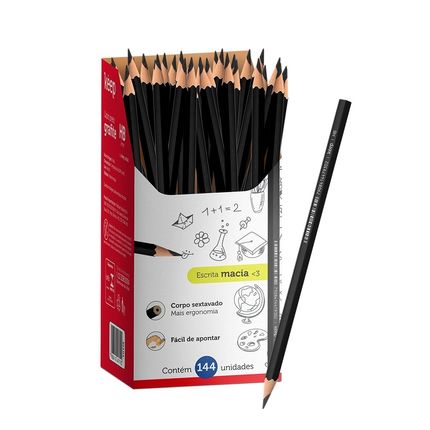 Lapis Preto HB sem Borracha Caixa c/ 144UN Keep - EI101OUT [Reembalado] EI101OUT