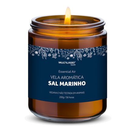 Vela Aromática de Sal Marinho - 200g - Multi Saúde - HC522OUT [Reembalado] HC522OUT