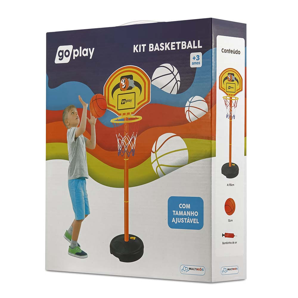 Go Play Kit Basketball Com Pedestal Ajustável Multikids - BR951OUT [Reembalado]