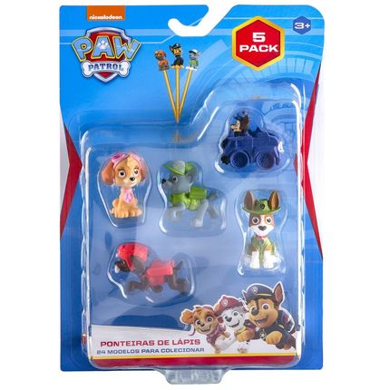 Patrulha Canina Ponteira de Lápis Blister com 5 Unidades - BR1697 BR1697
