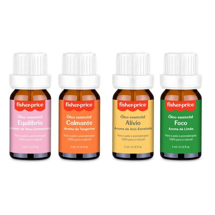 Kit de Óleos Essenciais com 4 Óleos de 5ml Fisher Price - HC578OUT [Reembalado] HC578OUT