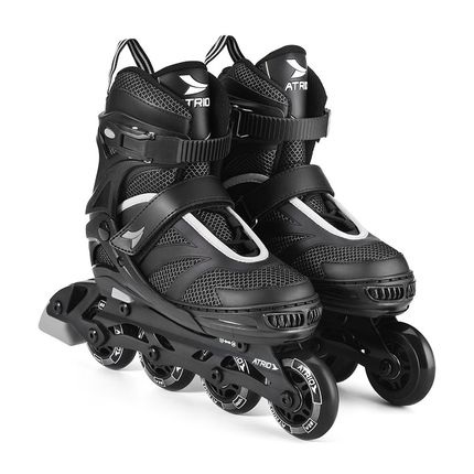 Patins Preto/Cinza Inline Regulável Tamanho 33-36 M Atrio - ES308OUT [Reembalado] ES308OUT