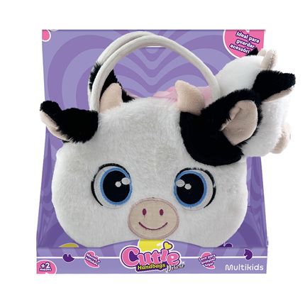 Pelúcia Cutie Handbags Vaquinha Deluxe Bolsa e Pelúcia Multikids - BR2221 BR2226