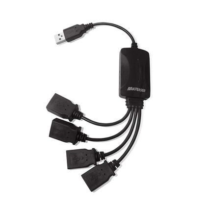Hub 4 Portas Flexível 2,0 Preto Multi  - AC042 AC042