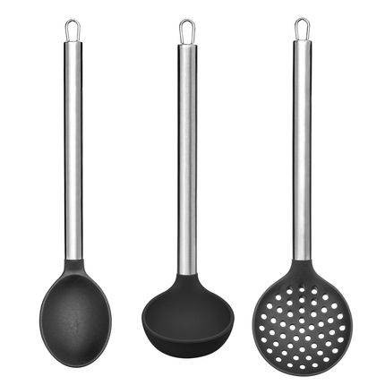 Kit para Servir de Silicone e Cabo Inox Preto Up Home - UD068 UD068