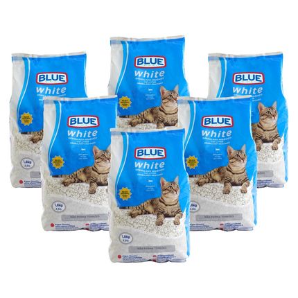 Pack 6x Areia para Gatos White 1,8kg Blue - PP438 PP438