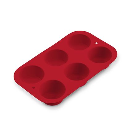 Forma de Silicone para Cupcake 6 Cavidades Vermelha UP Home - UD152 UD152