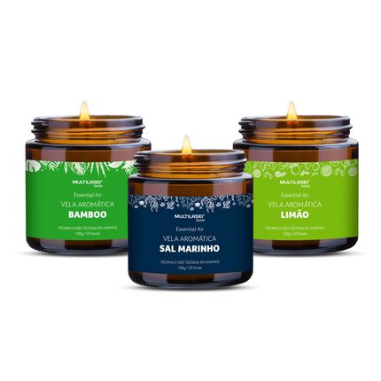 Kit de Velas Aromáticas Relaxantes 100g Multi Saúde - HC528 HC528