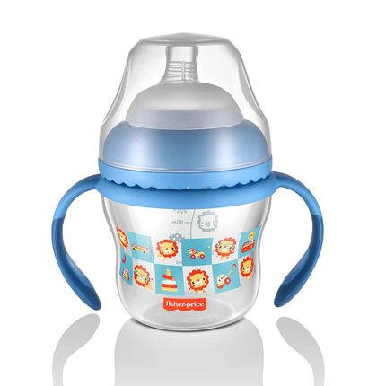 Copo de Transição First Moments + Bico Extra + Alça Removível 150 ml Azul Fisher Price - BB1055 BB1055