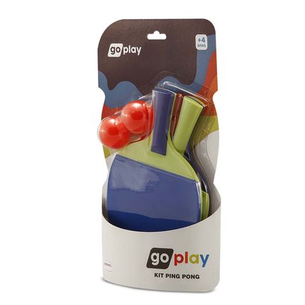 Go Play Kit Ping Pong Infantil Com 2 Raquetes e Bolinha Multikids - BR950 BR950
