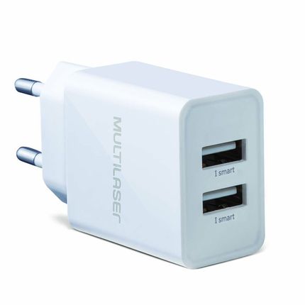 Carregador de Parede Concept 2 Portas USB I-Smart Branco Multilaser - CB118 CB118