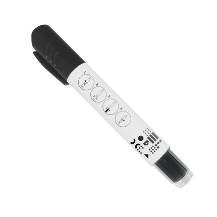 Pincel Marcador de Quadro Branco Recarregável Refil c/ 12 Unidades Preto Keep - MR005 MR005