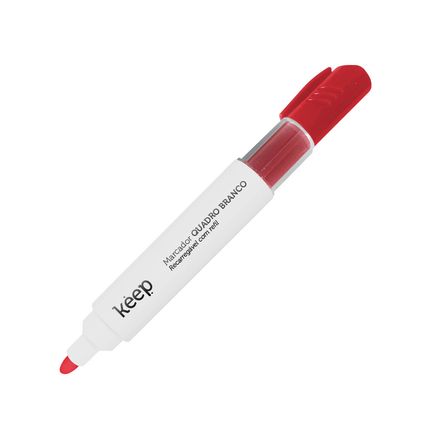 Pincel Marcador de Quadro Branco Recarregável Refil Vermelho c/ 12 Unidades Keep - MR003 MR003