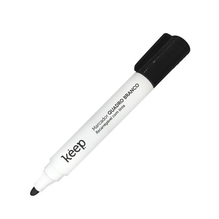 Pincel Marcador de Quadro Branco Recarregável Tinta Preto Caixa c/ 12 Unidades Keep - MR038 MR038
