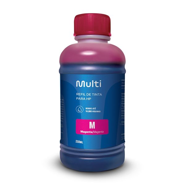 Refil de Tinta Magenta 250ml - Compativel Impressoras HP Multi - RF011 RF011