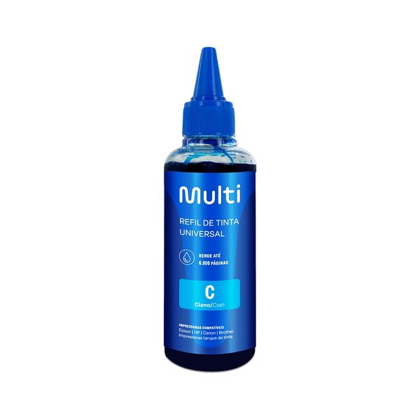 Refil de Tinta Ciano 100ml Compatível Para Impressoras Epson HP Canon - RF018 RF018