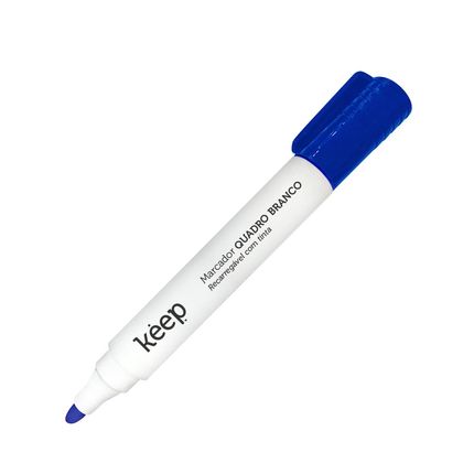 Pincel Marcador de Quadro Branco Recarregável Tinta Azul Caixa c/ 12 Unidades Keep - MR036 MR036