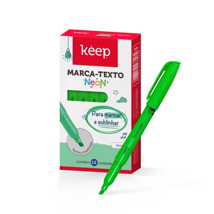 Marca Texto Verde Caixa c/ 12 Unidades Keep - MR064 MR064