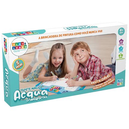 Tapete Mágico Acqua Play & Learn Transportes 63.5x38cm Multikids - BR1746OUT [Reembalado] BR1746OUT
