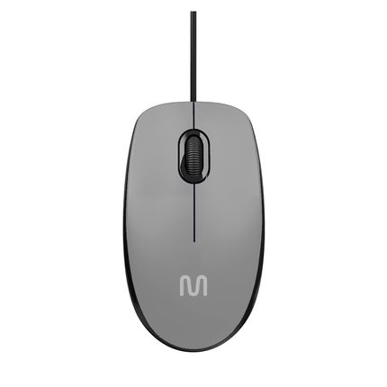Mouse Com Fio MF400 Clique Silencioso Conexão USB 1200dpi Cabo de 180cm 3 Botões Cinza Multilaser - MO387OUT [Reembalado] MO387OUT
