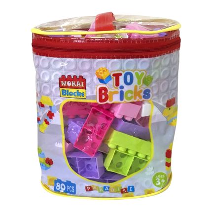 Maleta com Blocos Coloridos 80 Peças Multikids - BR2276 BR2276