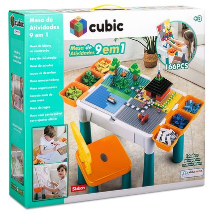 Mesa de Atividades Cubic com Blocos e Acessórios 9 em 1 Multikids - BR1212 BR1212