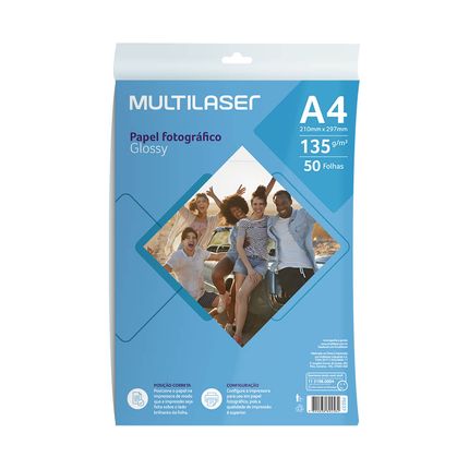 Papel Fotográfico Glossy A4 135g 50 Folhas - PE037 PE037